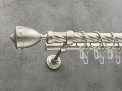 Карниз Quadrum Афіна 200 см подвійний Сатин відкритий 25/19 мм кручена (кільця з гачками)