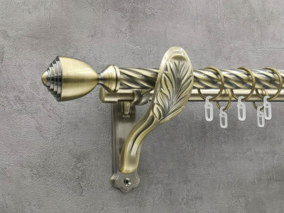 Карниз Quadrum Палаціо 400 см подвійний Антик ретро 25/19 мм кручена (кільця з гачками)