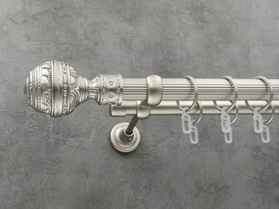 Карниз Quadrum Арабеска 200 см подвійний Сатин відкритий 25/19 мм рифлена (кільця з гачками)