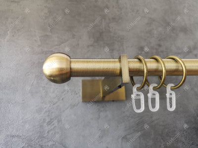 Карниз Quadrum Болонь 240 см одинарний Антик Slim 19 мм гладка (кільця з гачками)