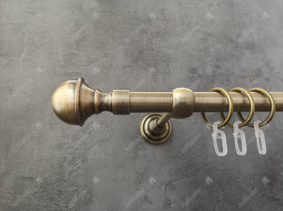 Карниз Quadrum Бостон 160 см одинарний Антик відкритий 19 мм гладка (кільця з гачками)