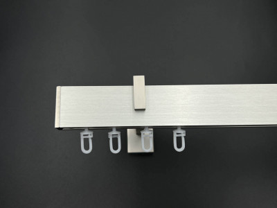 Карниз Quadrum Square line Заглушка 140 см одинарний сталь матова (тримач 9 см)