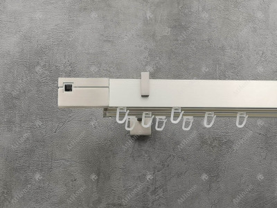 Карниз Marcin Dekor Square line Q-ART з чорним кристалом 320 см потрійний Сталь матова (тримач 11-14-17 см)