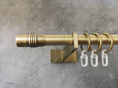 Карниз Quadrum Циліндр 200 см одинарний Антик Slim 19 мм гладка (кільця з гачками)