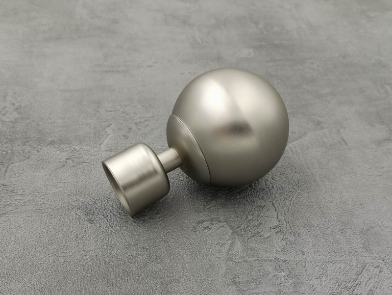 Карниз Quadrum Куля 240 см одинарний сатин/чорний матовий відкритий 25 мм гладка (кільця з гачками)