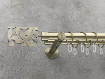 Карниз Quadrum Делія 400 см подвійний Антик універсальний 25/19 мм гладка (кільця з гачками)