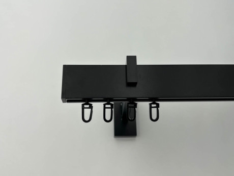 Карниз Quadrum Square line Заглушка 170 см одинарний чорний матовий (тримач 9 см)