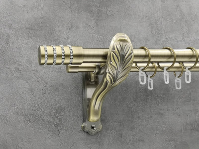 Карниз Quadrum Барамела 400 см подвійний Антик ретро 25/19 мм гладка (кільця з гачками)