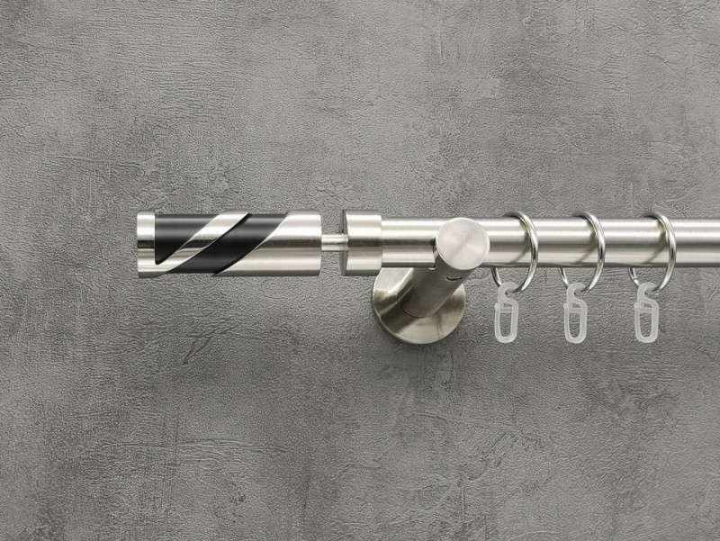 Карниз Quadrum Сієна 200 см одинарний сталь універсальний 25 мм гладка (кільця з гачками)