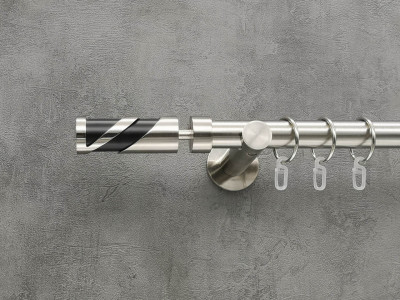 Карниз Quadrum Сієна 200 см одинарний сталь універсальний 25 мм гладка (кільця з гачками)