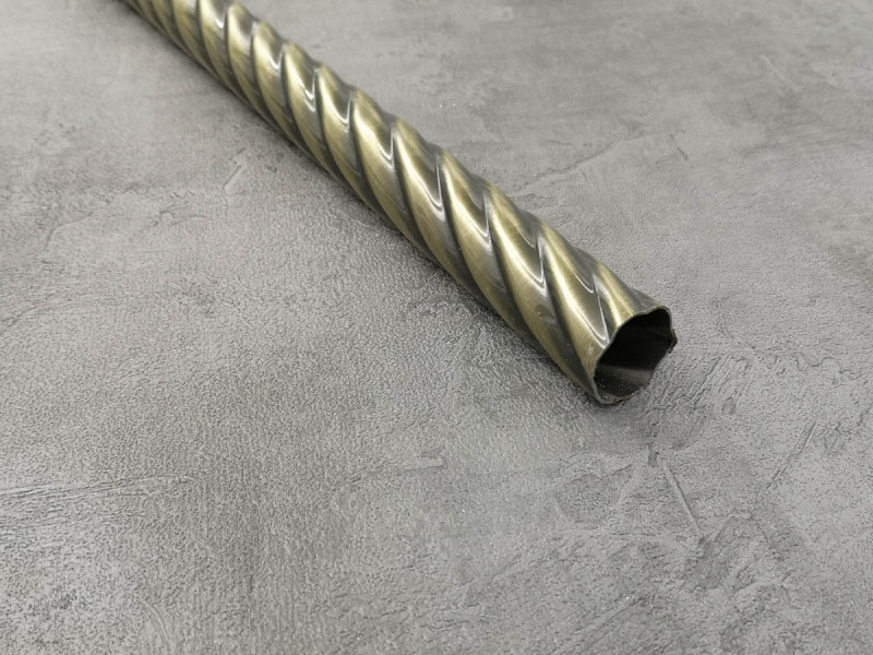 Карниз Quadrum Люмієра 200 см одинарний Антик ретро 25 мм кручена (кільця з гачками)