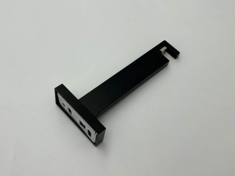 Карниз Quadrum Square line Заглушка 140 см одинарний чорний глянець (тримач 15 см)