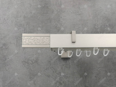 Карниз Marcin Dekor Square line Артіс 320 см потрійний Сталь матова (тримач 11-14-17 см)